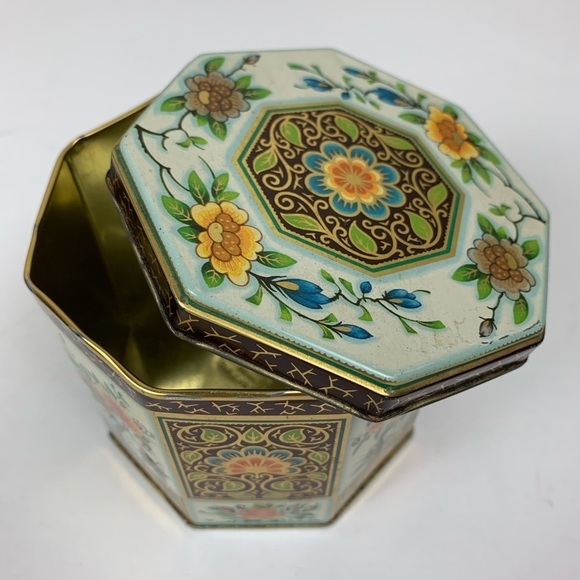 Metal Container with Beautiful Enamel Paintings